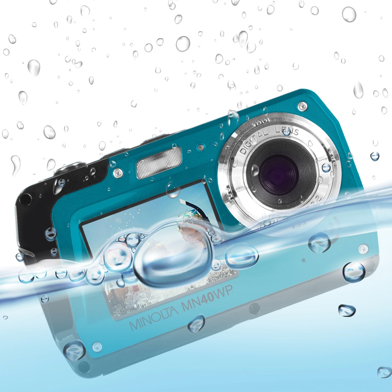 Minolta MN40WP-BL 48.0-Megapixel Waterproof Digital Camera (Blue)