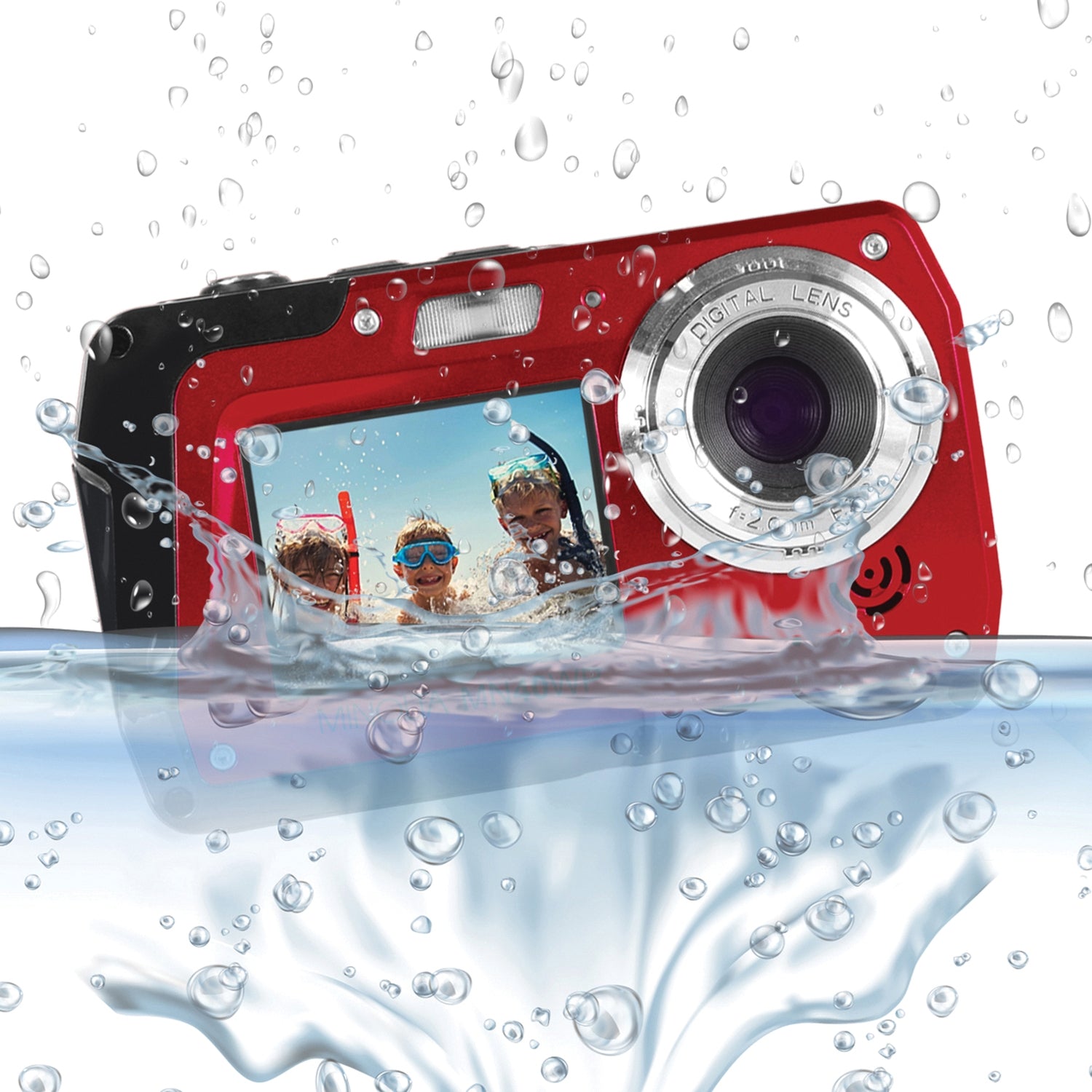 Minolta MN40WP-R 48.0-Megapixel Waterproof Digital Camera (Red)