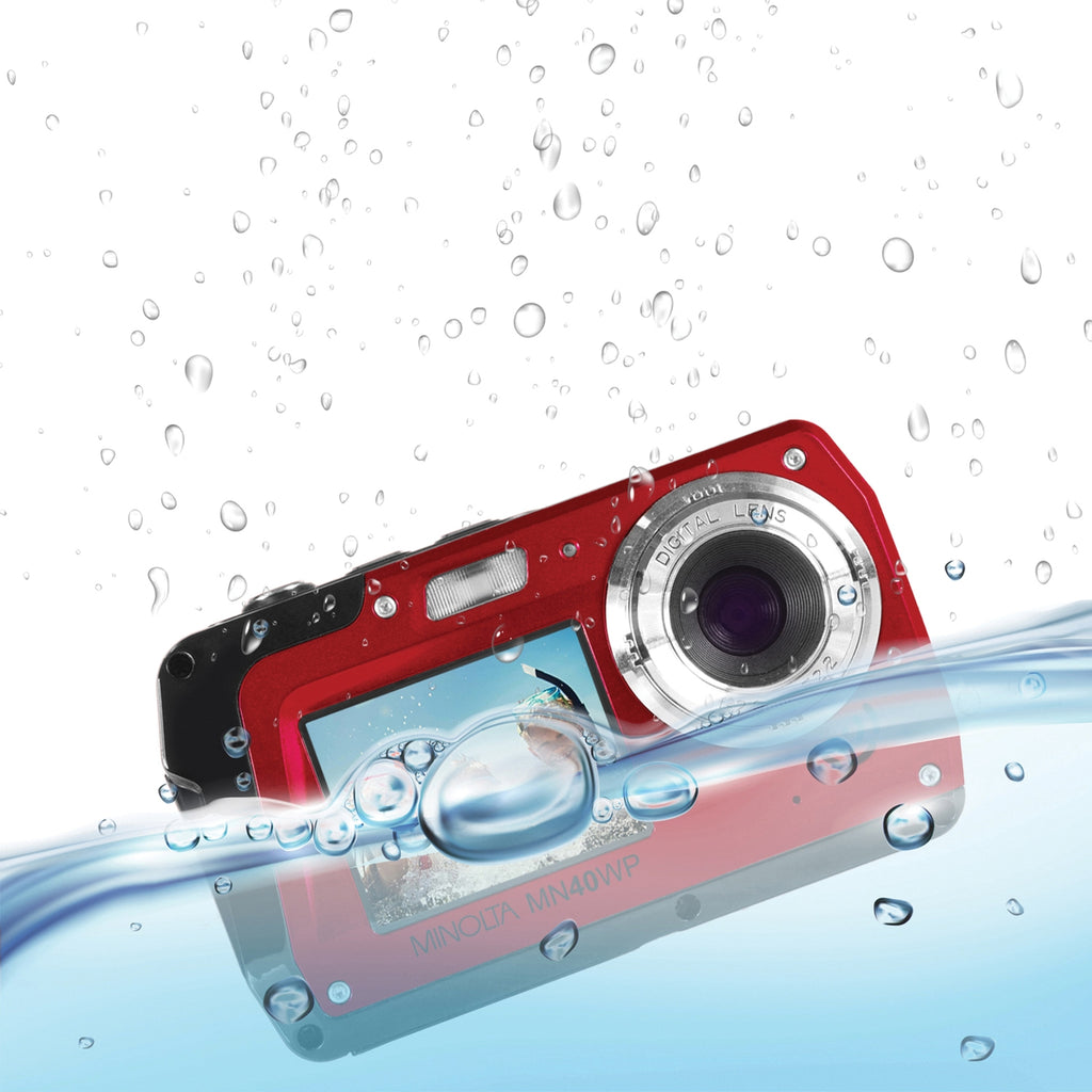 Minolta MN40WP-R 48.0-Megapixel Waterproof Digital Camera (Red)