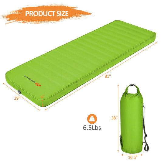Self Inflating Folding Camping Sleeping Mattress with Carrying Bag-Blue