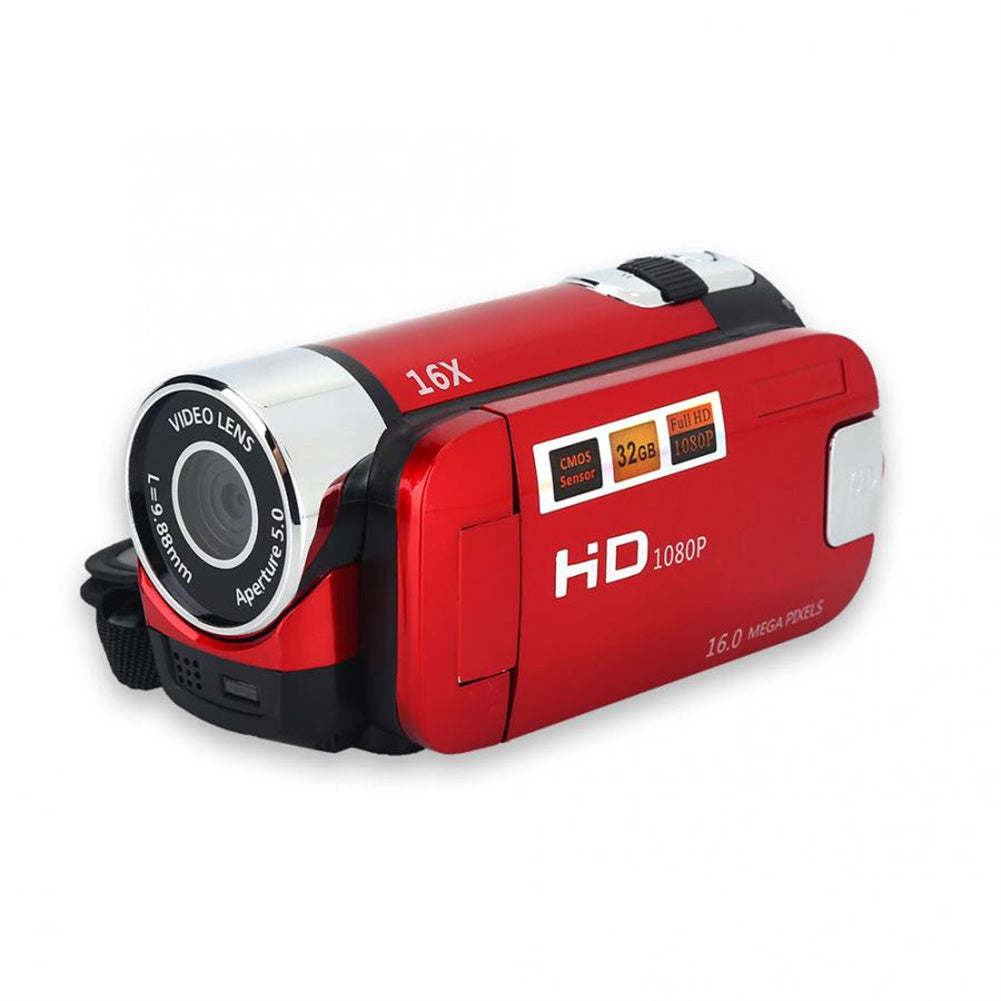 1080p Full HD 16MP DV Camcorder Digital Video Camera 270-degree Rotation Screen 16x Night Digital Zoom Black US Plug