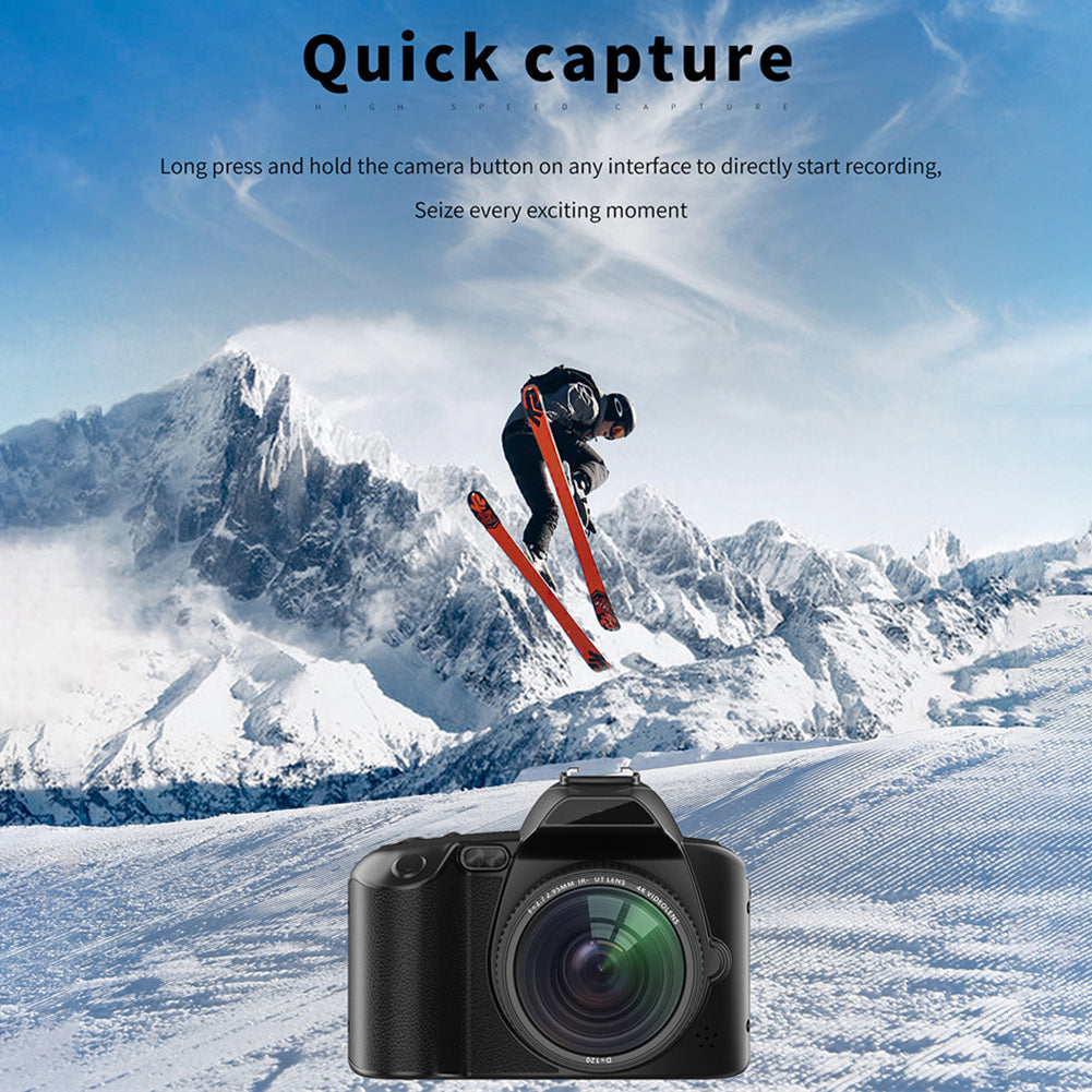 D5 Video Camera 4k Recording Camera Digital Shoot Camera with 16x Digital Zoom 4k Dual Lens Professional Camcorder Black