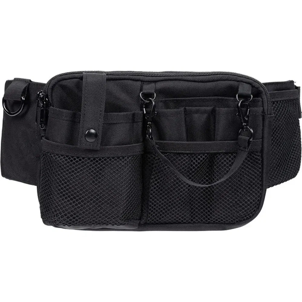 Color: SKY BLUE - Adjustable Nurse Fanny Pack Portable Large Capacity Polyester Nurse Pouch Waist Bag Multi Compartment Pocket Belt Organizer