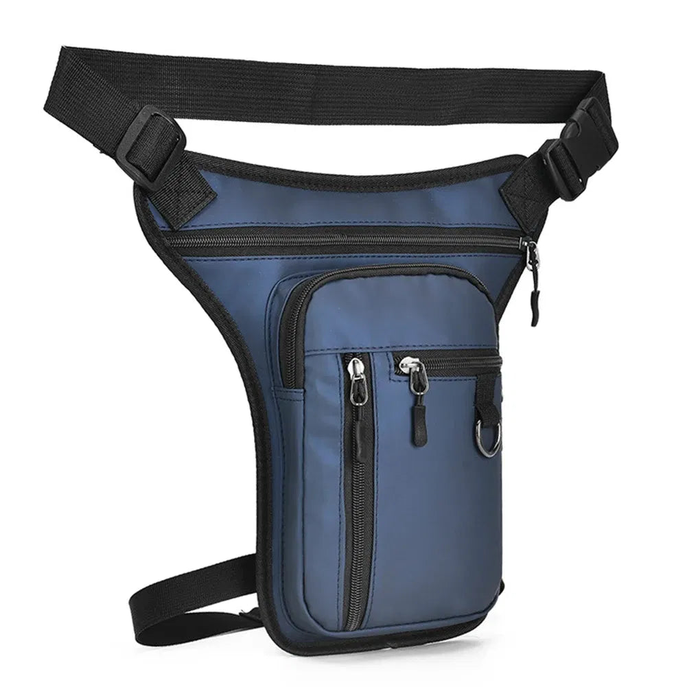 Color: black - Men Drop Leg Bag Waist Bag Waterproof Men Fanny Pack Phone Purse Motorcycle Riding Shoulder Cross Body Thigh Hip Belt Waist Bags