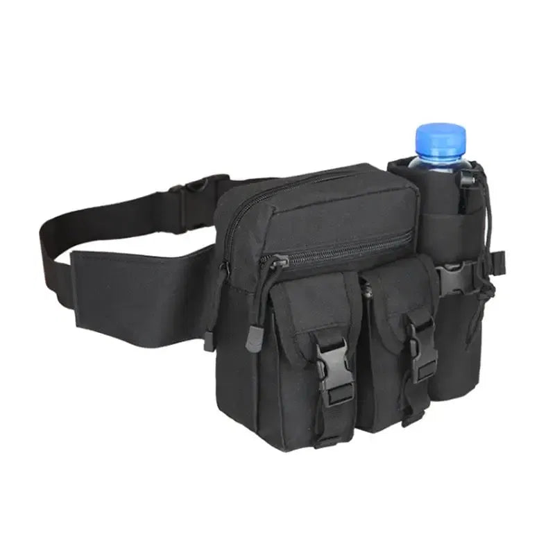Color: Blue - Waterproof Nylon Fanny Pack Men  Tactical Military Army Waist Bag Hiking Outdoor Camping Shoulder Bum Belt Bum Sport Chest Bags