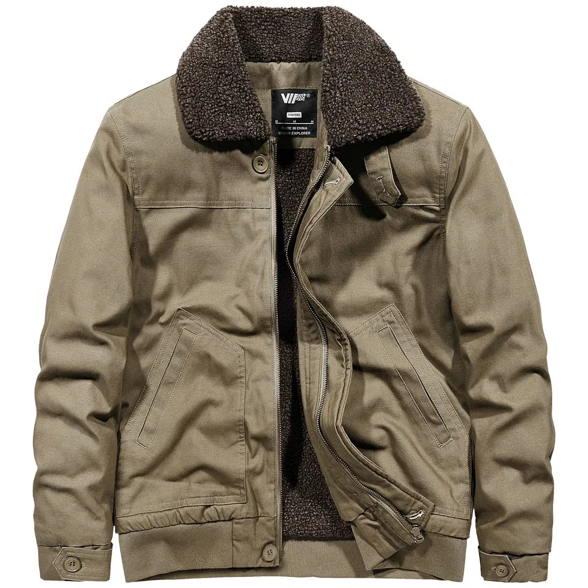Color: Khaki, Size: 4XL - Men's Cold Jackets Knitted Coat Winter Coats Bomber Mens Sweat-shirt Designer Clothes Down Light Style Clothing Hooded Cardigans