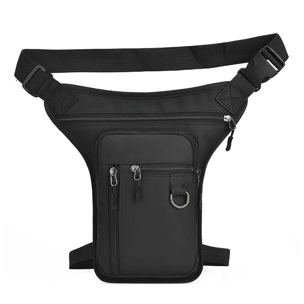 Color: black - Men Drop Leg Bag Waist Bag Waterproof Men Fanny Pack Phone Purse Motorcycle Riding Shoulder Cross Body Thigh Hip Belt Waist Bags