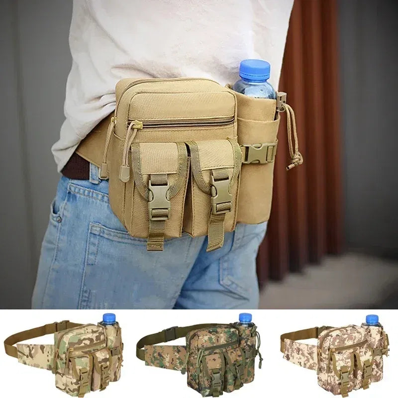 Color: SKY BLUE - Men's Tactical Casual Fanny Waterproof Pouch Waist Bag Packs Outdoor Military Bag