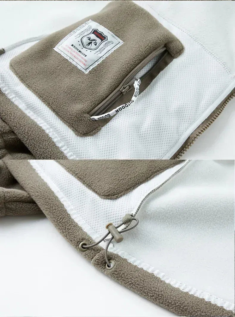 Color: Brown, Size: XXXL - Fleece Jacket Men's/Women's Cold-resistant Warm-keeping Thickened Double-layer Hooded Coat Winter Brand Windproof Snow Jacket