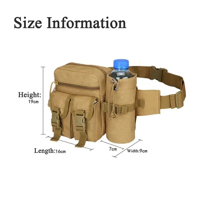 Color: SKY BLUE - Men's Tactical Casual Fanny Waterproof Pouch Waist Bag Packs Outdoor Military Bag