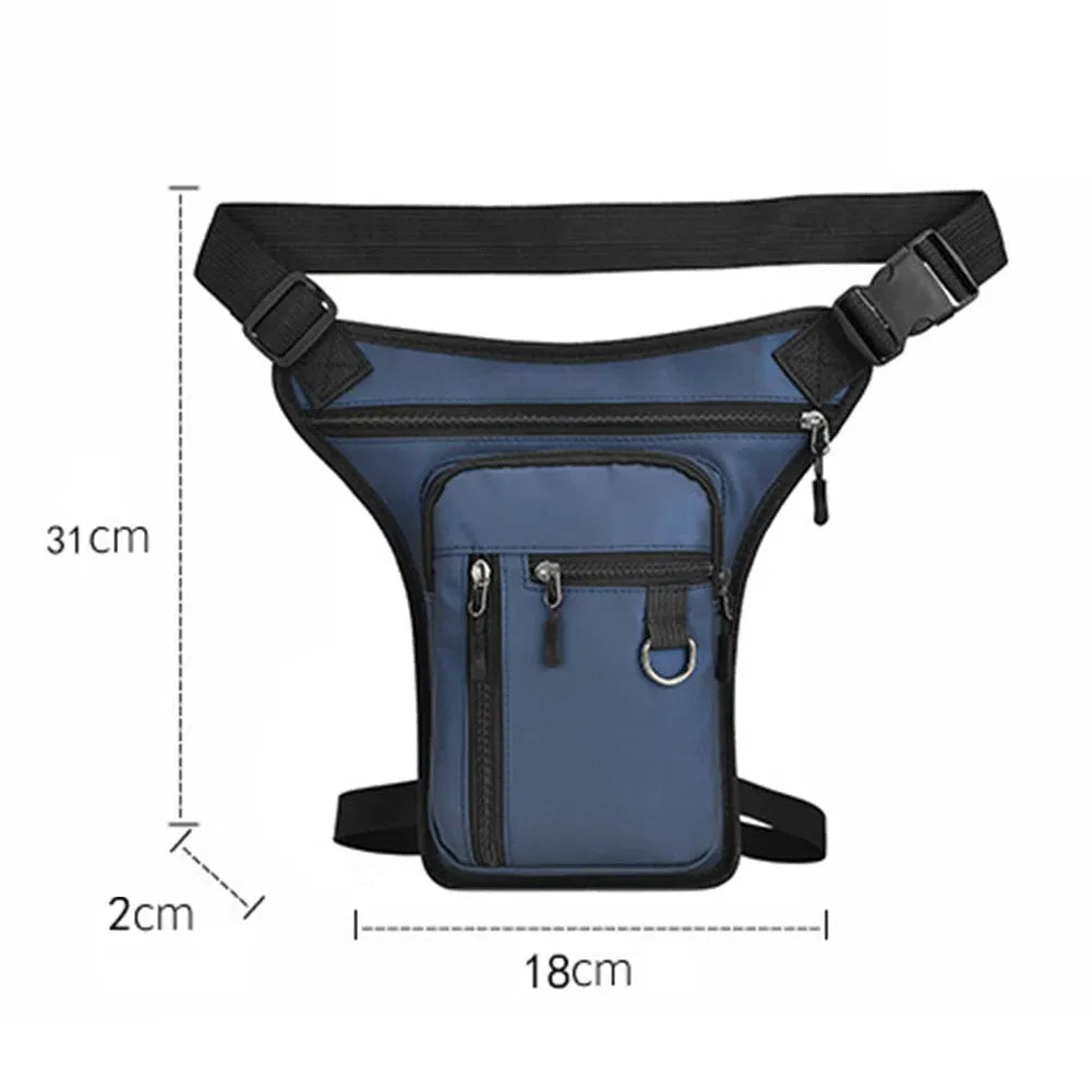 Color: black - Men Drop Leg Bag Waist Bag Waterproof Men Fanny Pack Phone Purse Motorcycle Riding Shoulder Cross Body Thigh Hip Belt Waist Bags