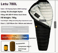Color: Black, Model: 780L - Outdoor Camping Ultra Light Down Sleeping Bag
